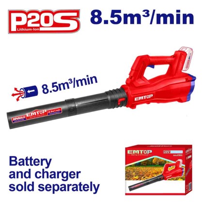 Cordless Blower 20V, 15000rpm, 8.5m3/min Air Volume, 115km/h Max Air Speed, Tool Only